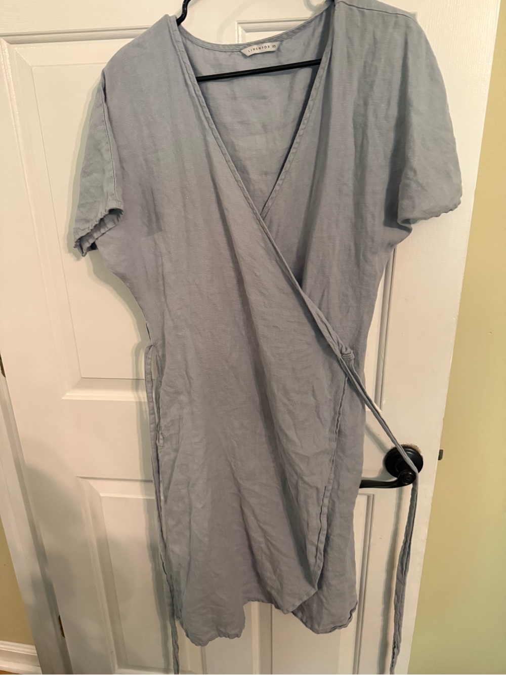 Linenfox Light Blue Wrap Midi Dress